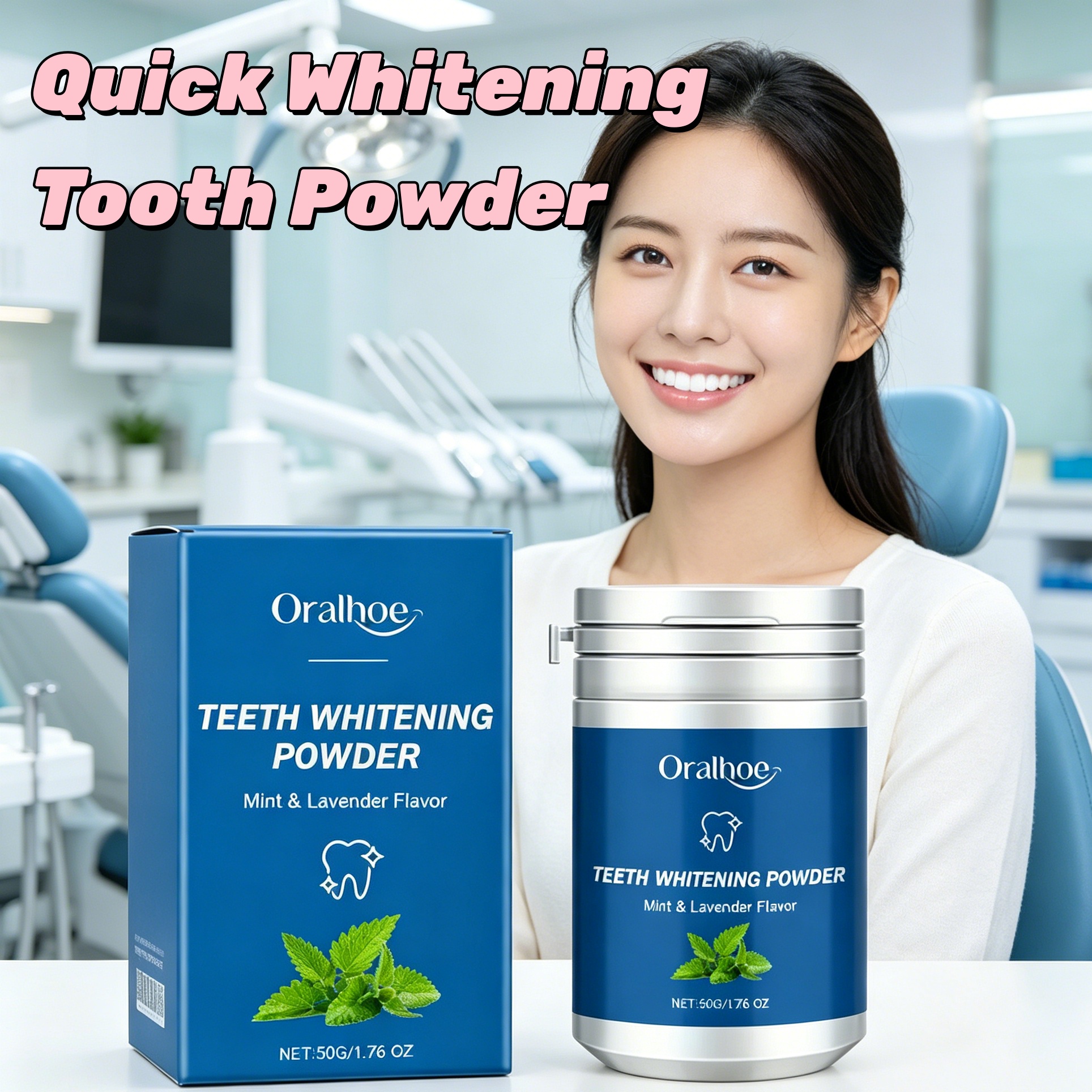 Teeth Whitening Charcoal - ORALHOE Pearl Essence Teeth Whitening Powder