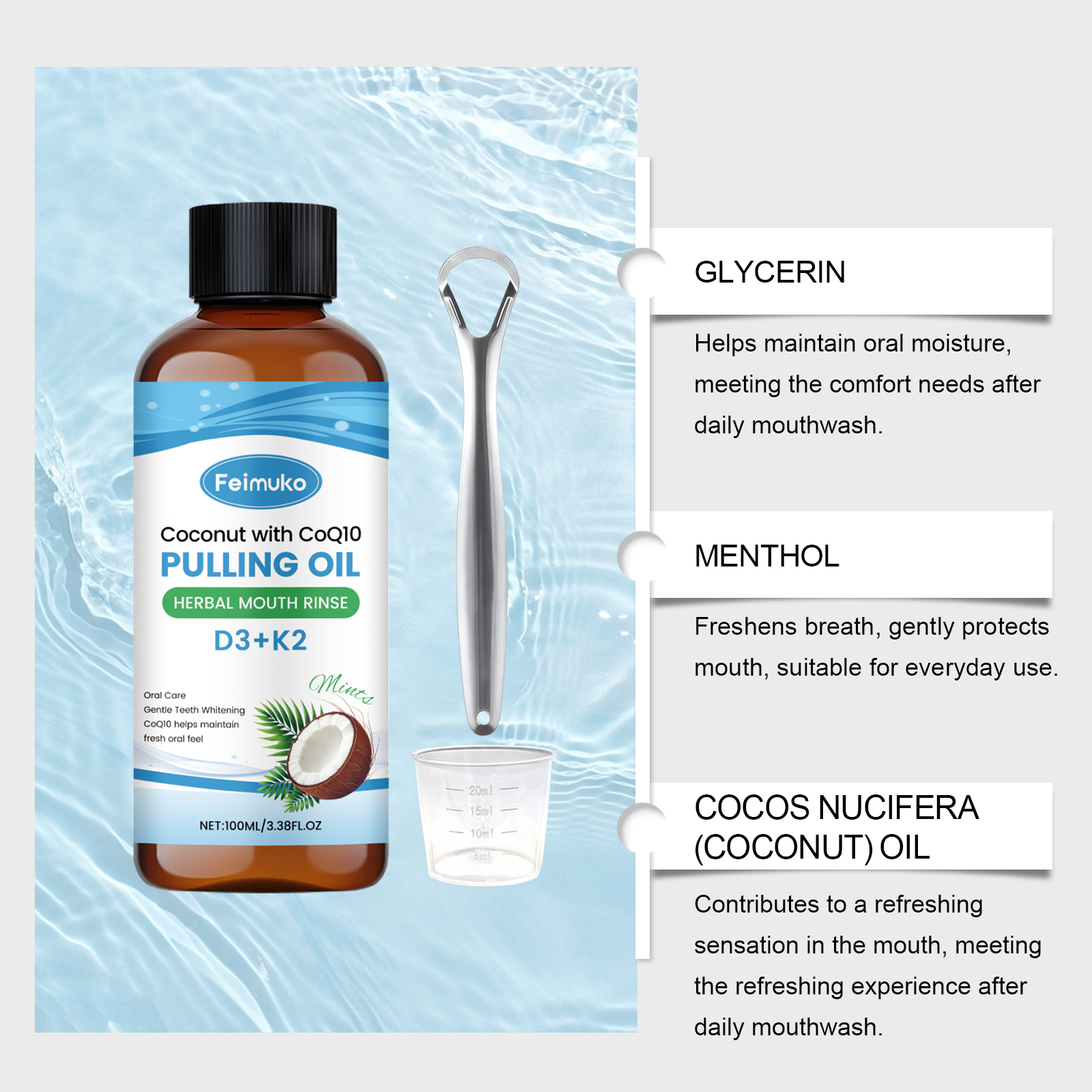 Coconut Mint Pulling Oil Mouth - Teeth Whitening Oil Pulling 리뷰 및 가격