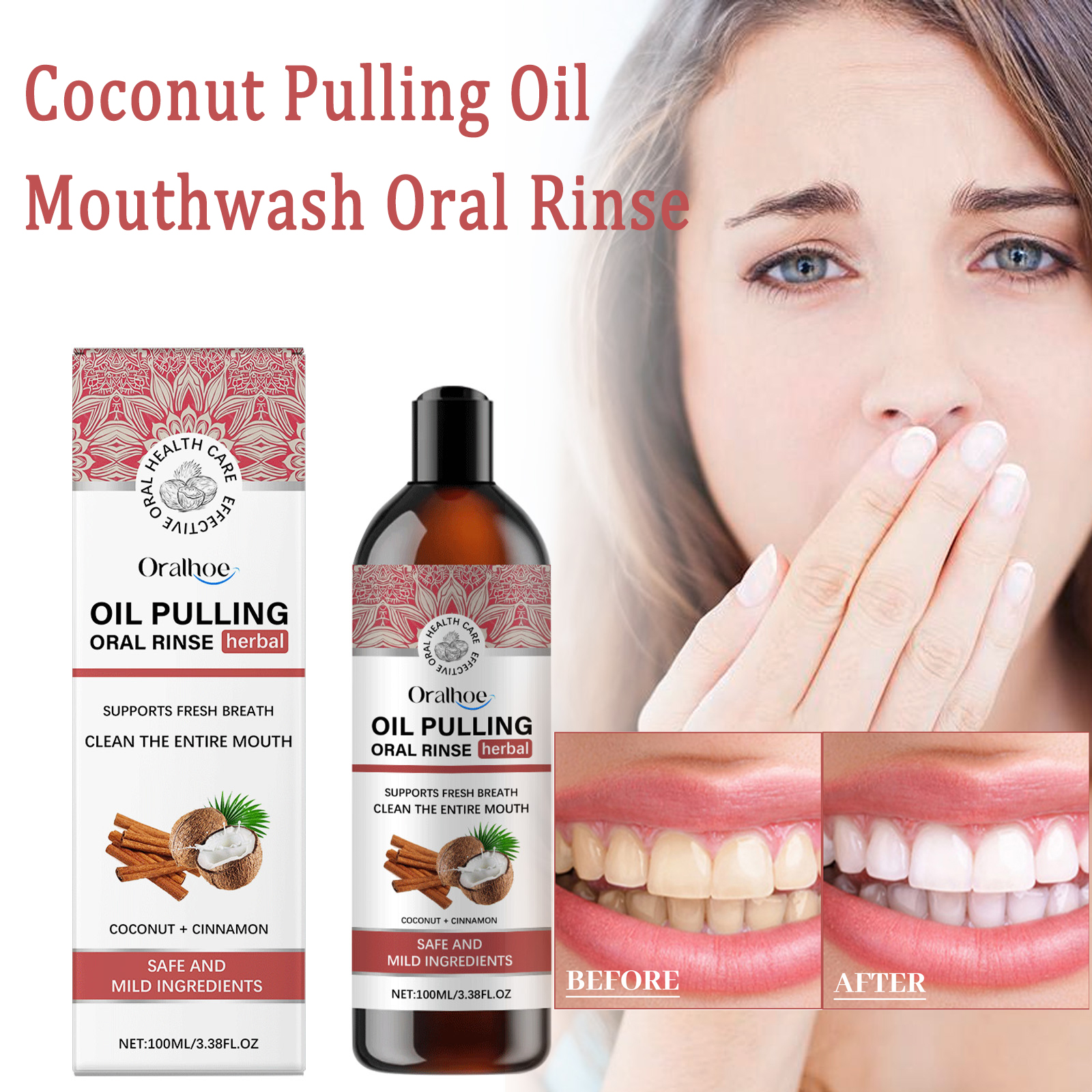 Coconut Pulling Oil Mouthwash  - Teeth Whitening Oil Pulling 리뷰 및 가격