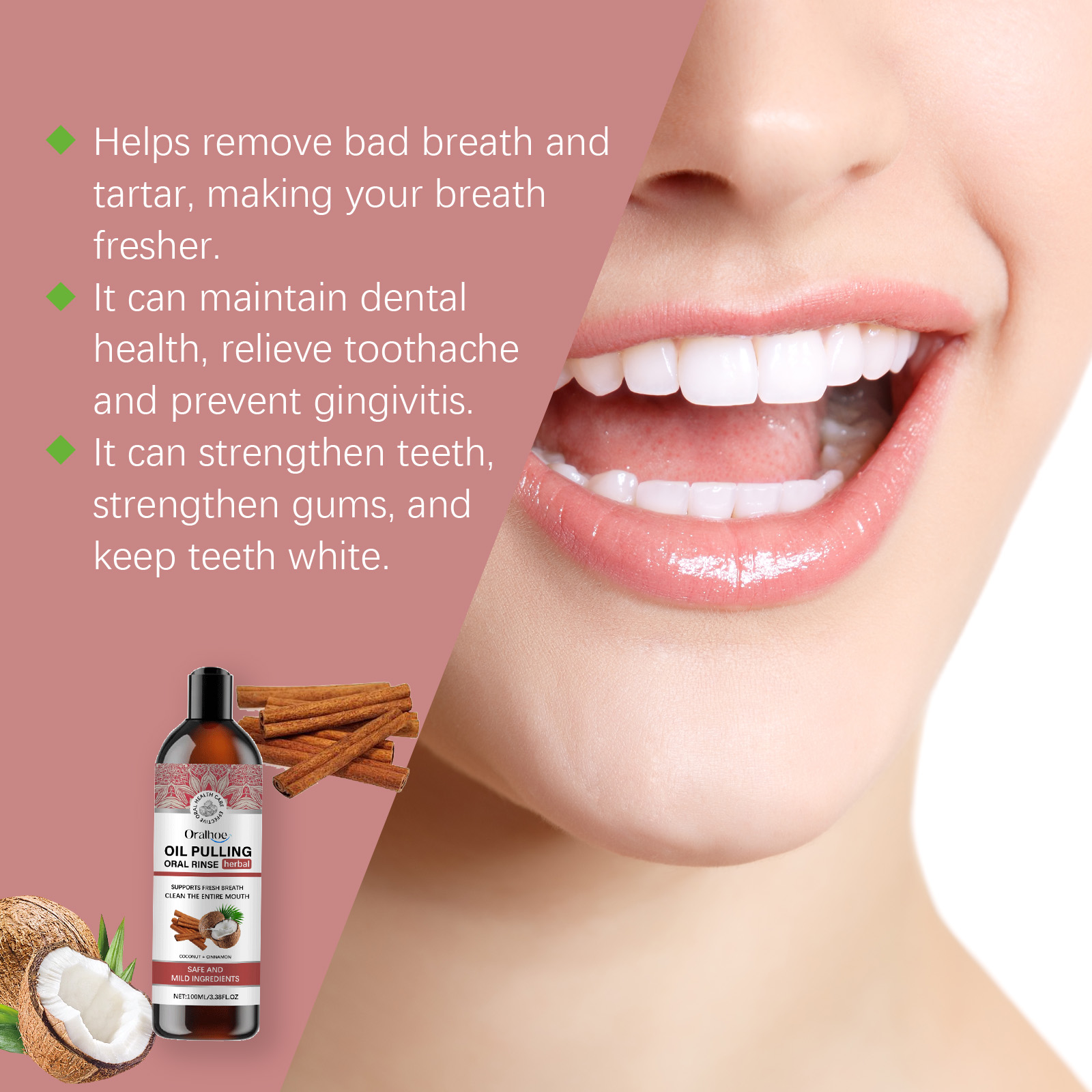 Coconut Pulling Oil Mouthwash  - Teeth Whitening Oil Pulling 리뷰 및 가격