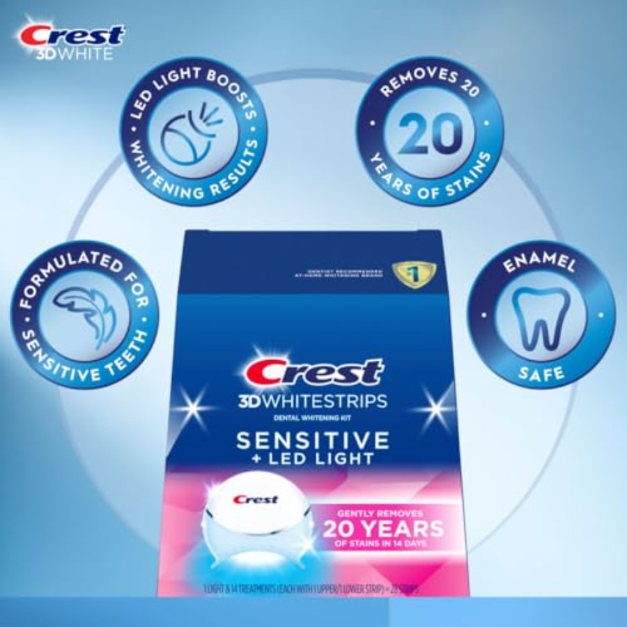 Crest 3D Whitestrips Sensitive - Teeth Whitening Kit 리뷰 및 가격
