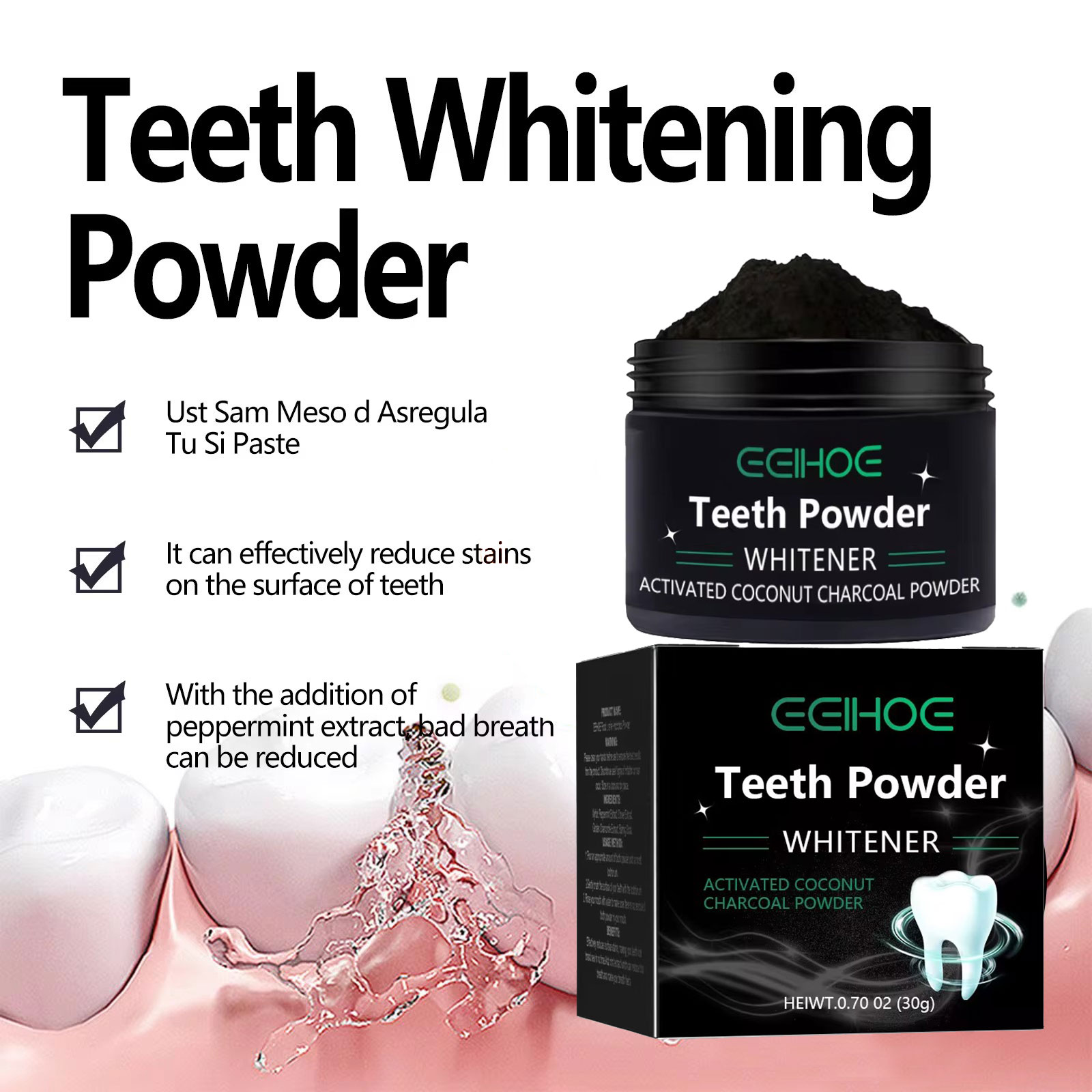 EELHOE Charcoal Powder for Tee - Teeth Whitening Charcoal 리뷰 및 가격