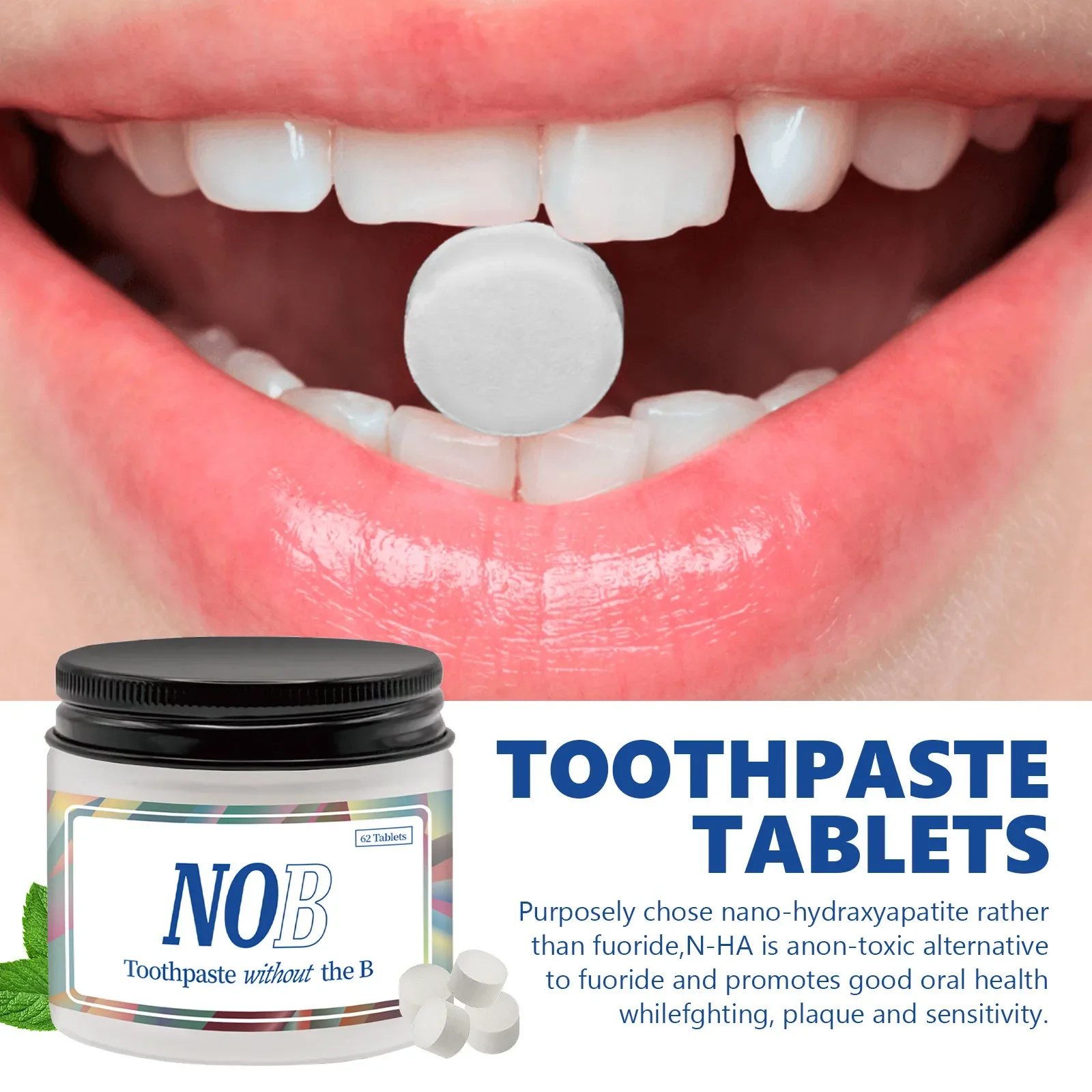 Solid Toothpaste Tablets Mint  - Teeth Whitening Charcoal 리뷰 및 가격