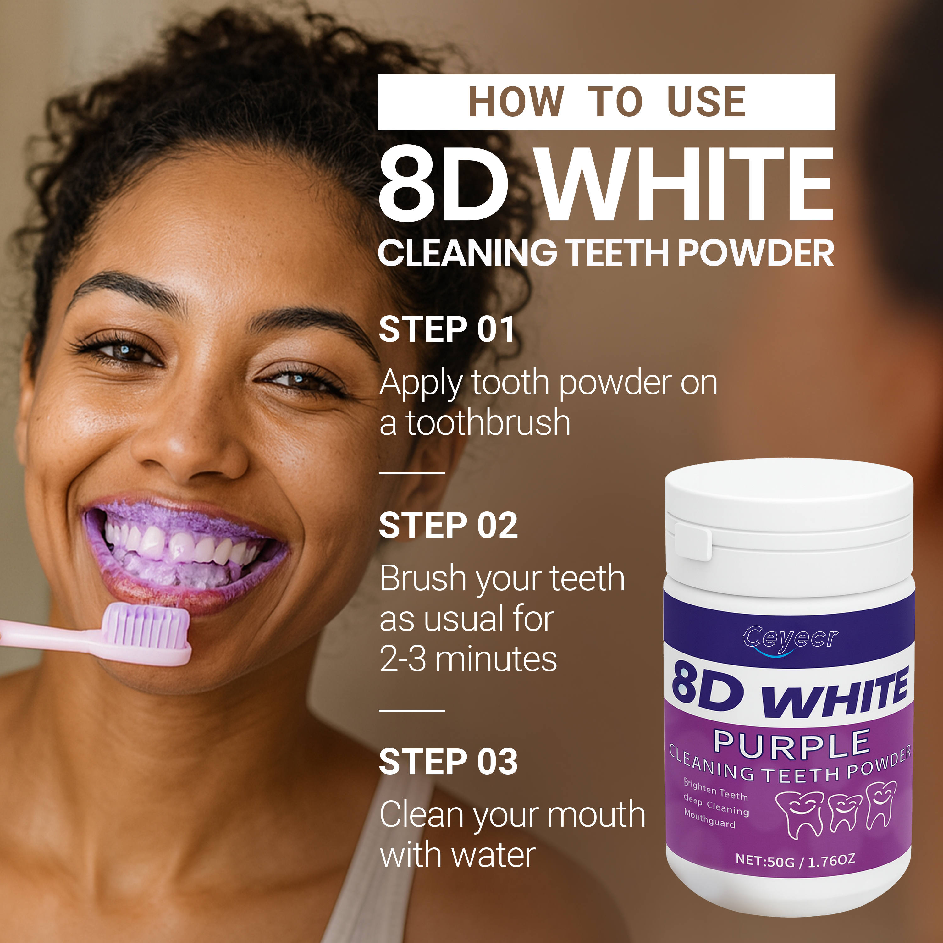 8D white Teeth Whitening Powde - Teeth Whitening App 리뷰 및 가격