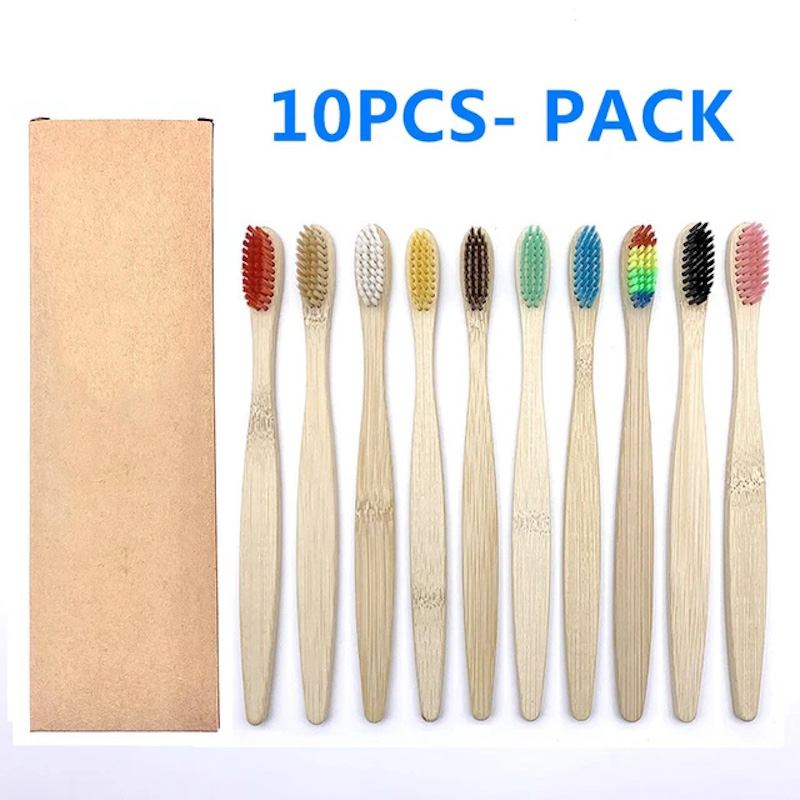 10PCS Natural Bamboo Toothbrus - Teeth Whitening Charcoal 리뷰 및 가격