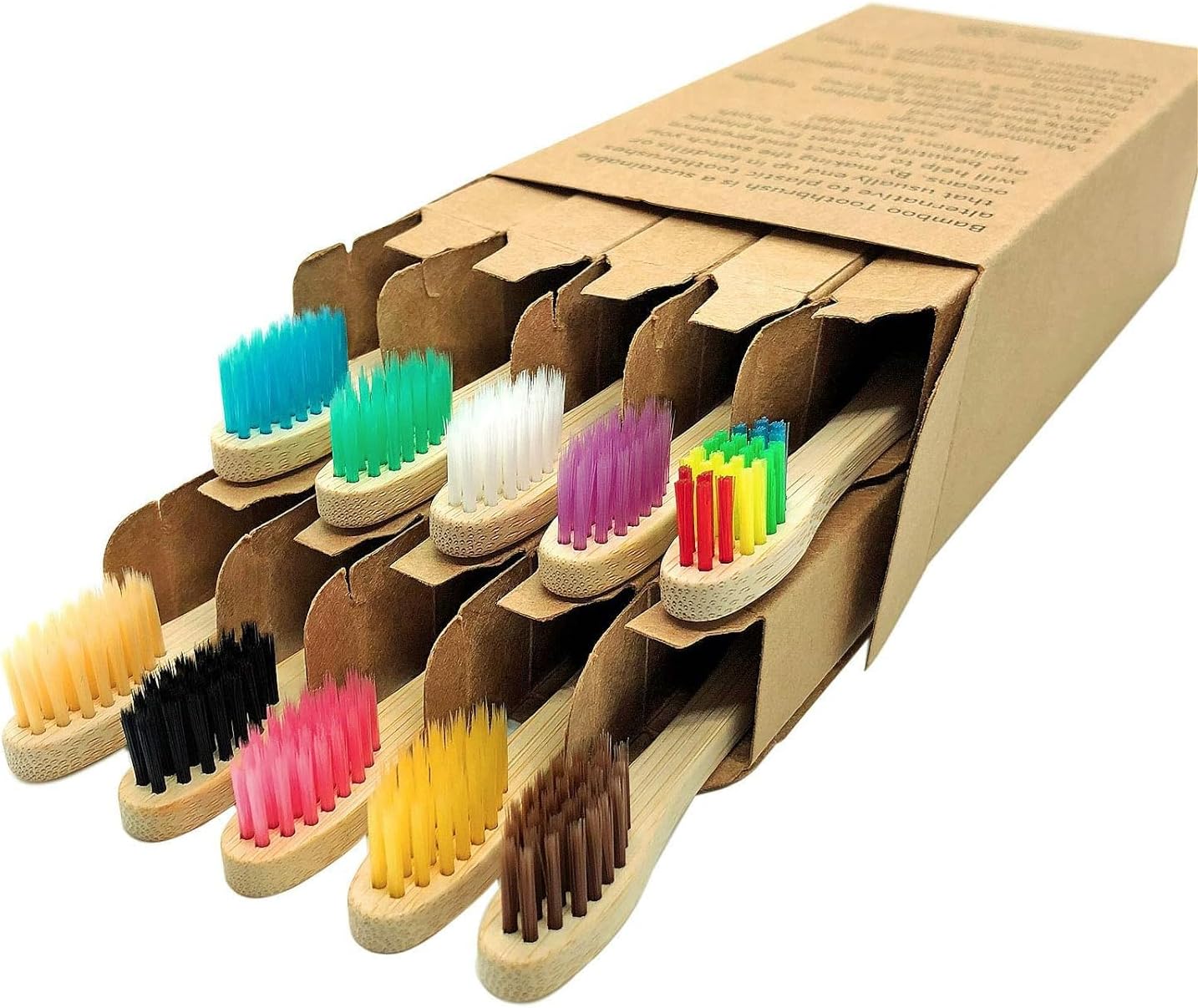 10PCS Natural Bamboo Toothbrus - Teeth Whitening Charcoal 리뷰 및 가격