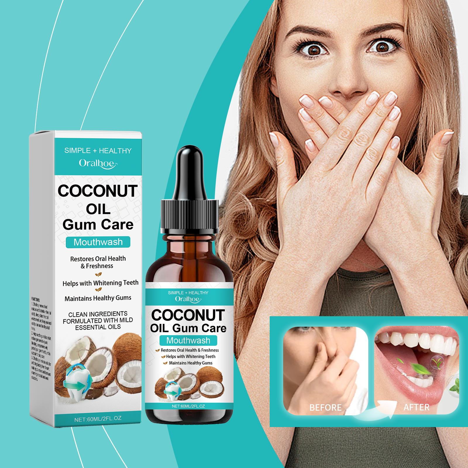 Coconut Mint Pulling Oil Mouth - Teeth Whitening Oil Pulling 리뷰 및 가격