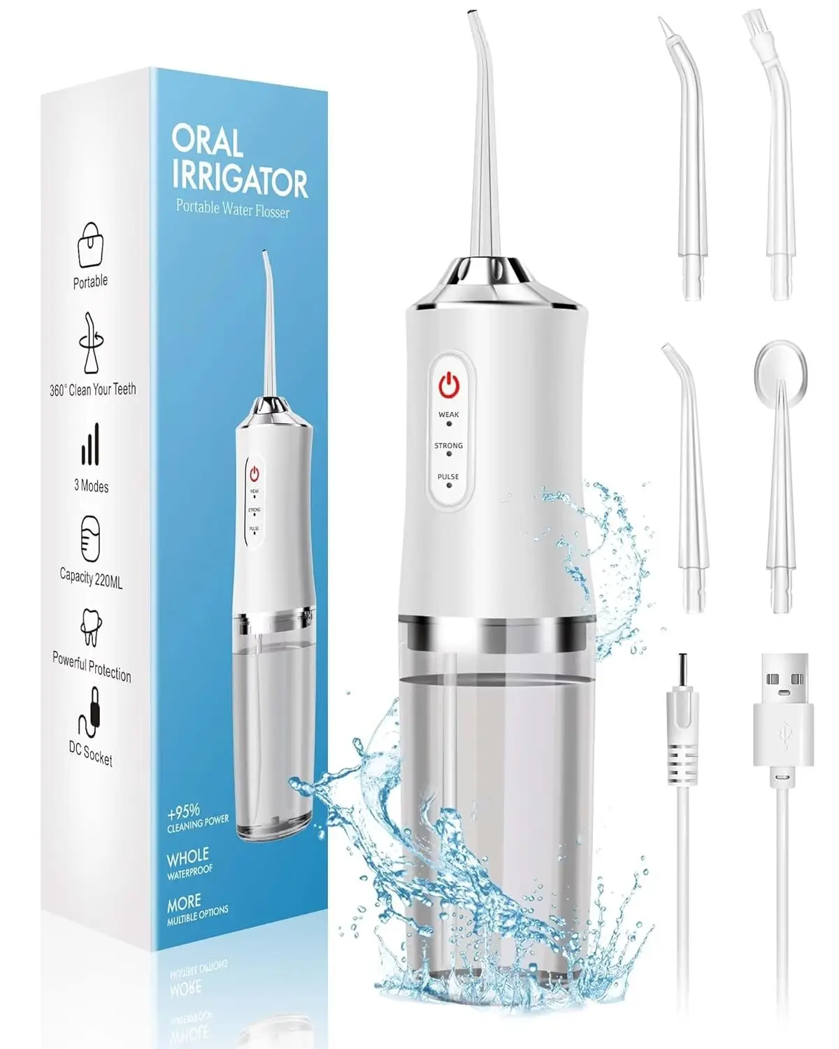 Oral Irrigator Portable Water  - Water Flosser Cordless 리뷰 및 가격